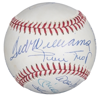 500 Home Run Club Multi Signed OAL Brown Baseball With 11 Signatures (PSA/DNA)